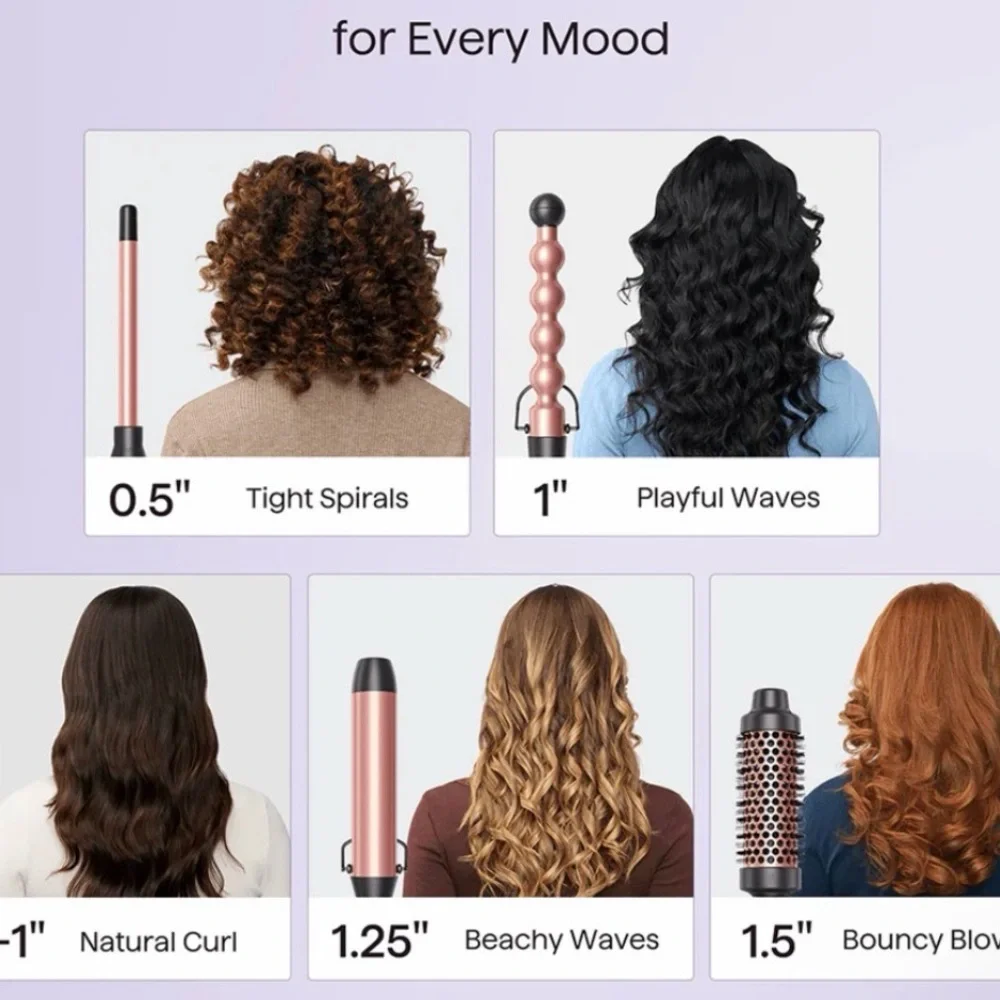 Wavytalk Multi Curl 5-in-1 Curling Wand Set